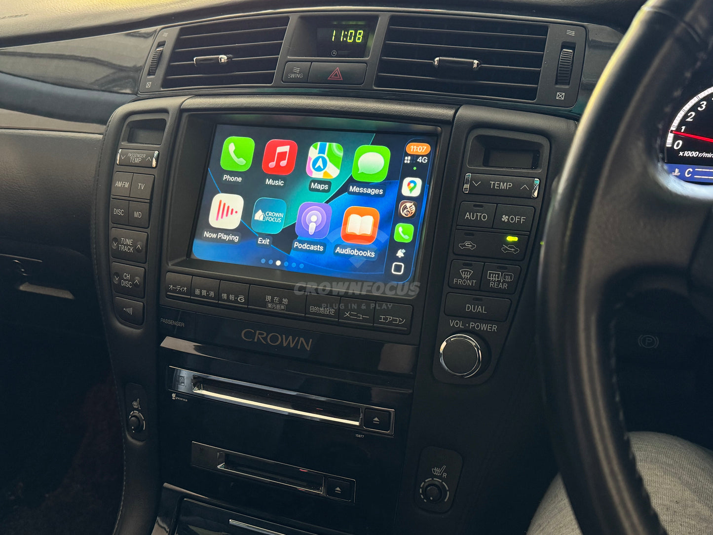 CrownFocus 2005 - 2007 Toyota Crown GRS184 OEM Head Units wireless Apple CarPlay & Android Auto Integration Kits - CrownFocus