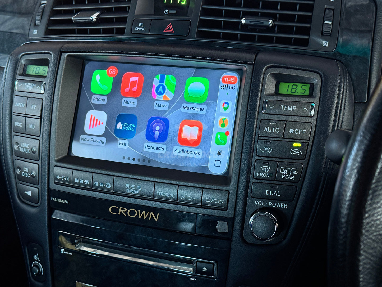 CrownFocus 2005-2008 Toyota Crown GRS184 OEM Head Units wireless Apple CarPlay & Android Auto Integration Kits - CrownFocus