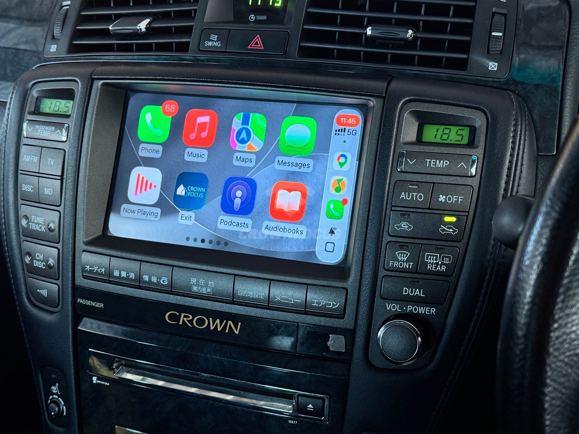 CrownFocus 2005-2008 Toyota Crown GRS184 OEM Head Units wireless Apple CarPlay & Android Auto Integration Kits - CrownFocus