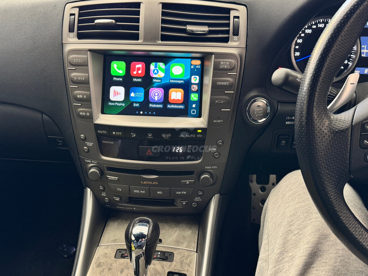 CrownFocus wireless integration preserving the Lexus factory multimedia system