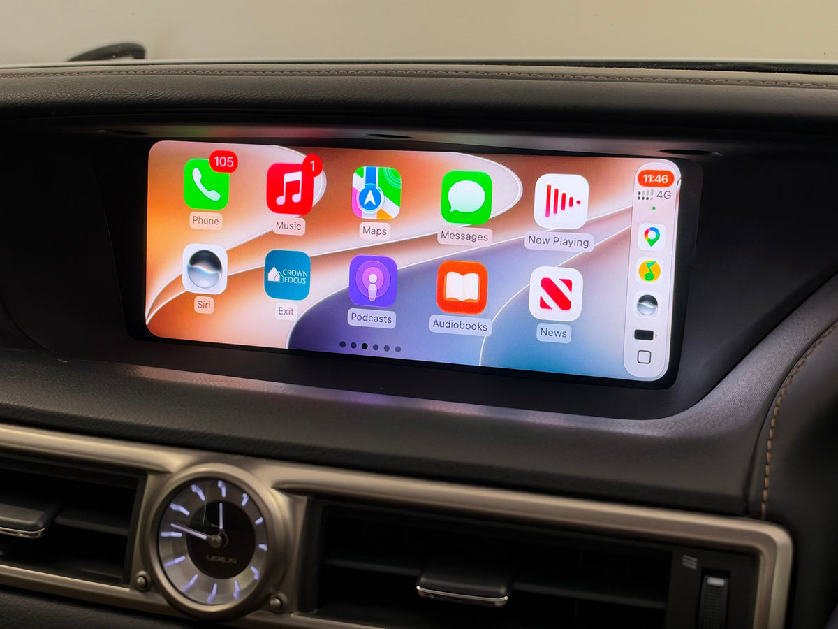 CrownFocus 2013-2019 Lexus JDM GSF/GS300 GS350 GS450H OEM Head Units Wireless Apple CarPlay & Android Auto Integration Kits - CrownFocus