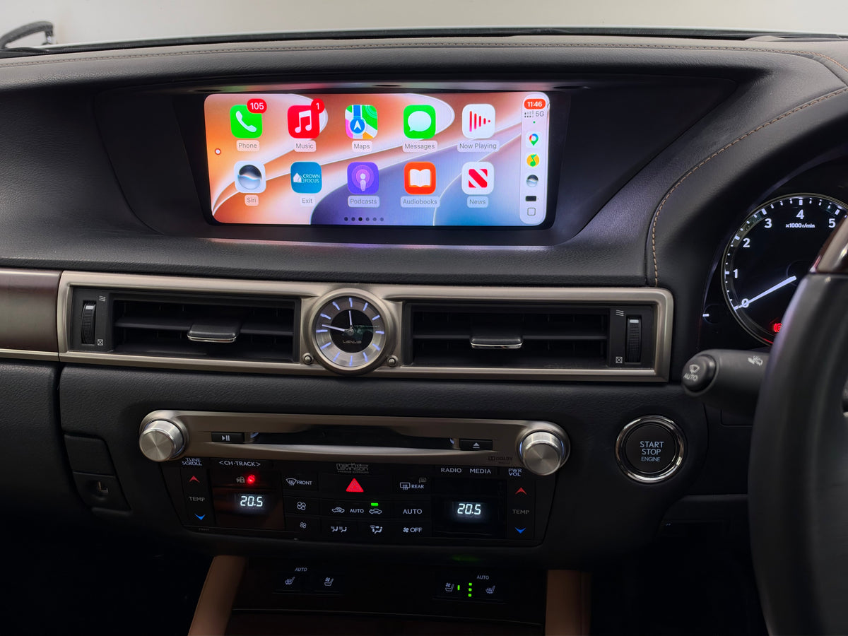 CrownFocus 2013-2019 Lexus JDM GSF/GS300 GS350 GS450H OEM Head Units Wireless Apple CarPlay & Android Auto Integration Kits - CrownFocus