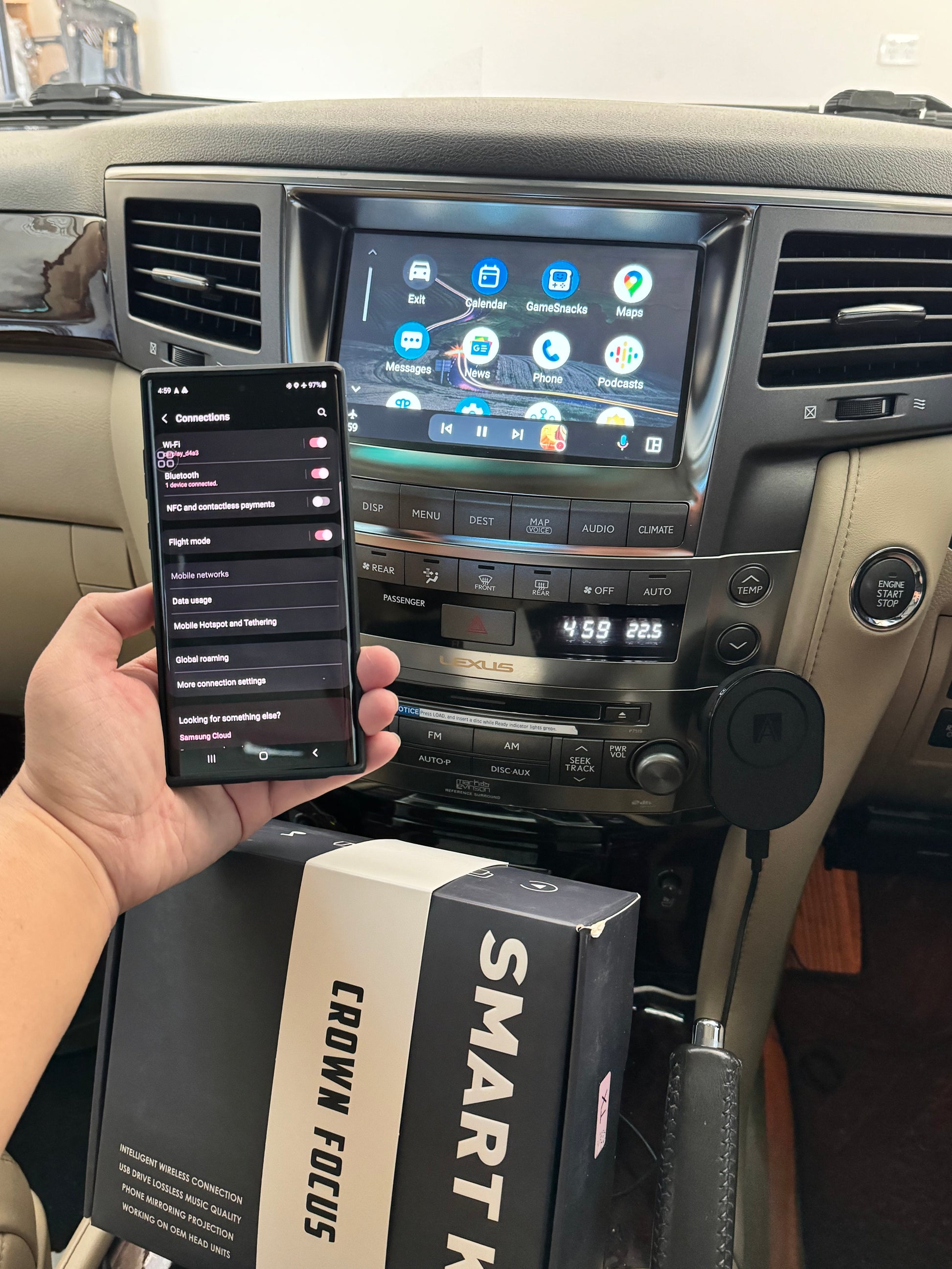 2006-2015 Lexus LX570 OEM Head Units wireless Apple CarPlay & Android Auto integration Kits - CrownFocus